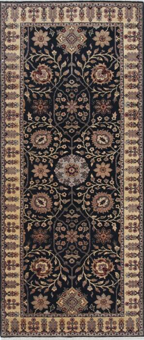 Haji Jalili Black Runner Hand Knotted 28 X 62  Area Rug 250-24854 Image 0