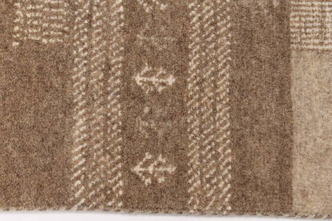 Modern Brown Runner Hand Knotted 27 X 60  Area Rug 250-24856 Image 1