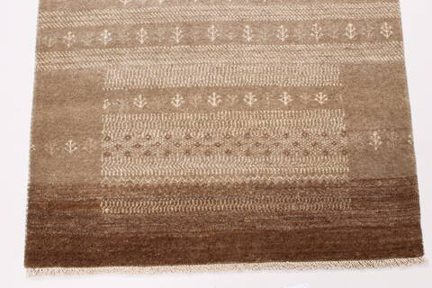 Modern Brown Runner Hand Knotted 27 X 60  Area Rug 250-24856 Image 3