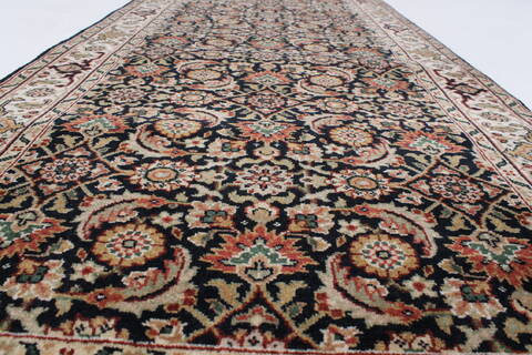 Herati Black Hand Knotted 28 X 58  Area Rug 250-24859 Image 1