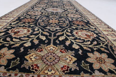 Haji Jalili Black Runner Hand Knotted 27 X 61  Area Rug 250-24865 Image 10