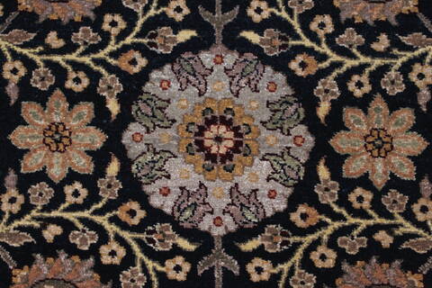 Haji Jalili Black Runner Hand Knotted 27 X 61  Area Rug 250-24865 Image 2