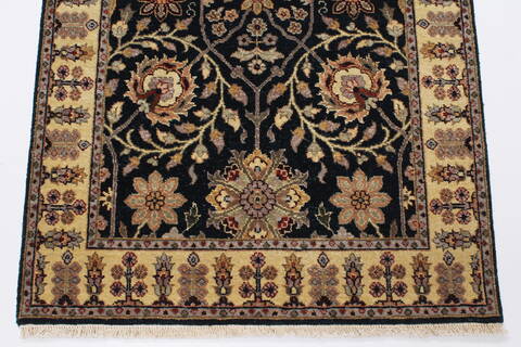 Haji Jalili Black Runner Hand Knotted 27 X 61  Area Rug 250-24865 Image 3