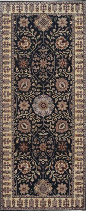 Haji Jalili Black Runner Hand Knotted 27 X 61  Area Rug 250-24865 Image 0