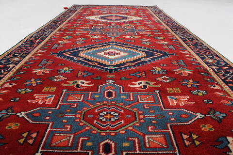 Karajeh Red Runner Hand Knotted 26 X 61  Area Rug 250-24908 Image 1