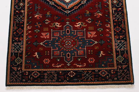 Karajeh Red Runner Hand Knotted 26 X 61  Area Rug 250-24908 Image 5