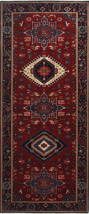 Karajeh Red Runner Hand Knotted 26 X 61  Area Rug 250-24908 Image 0