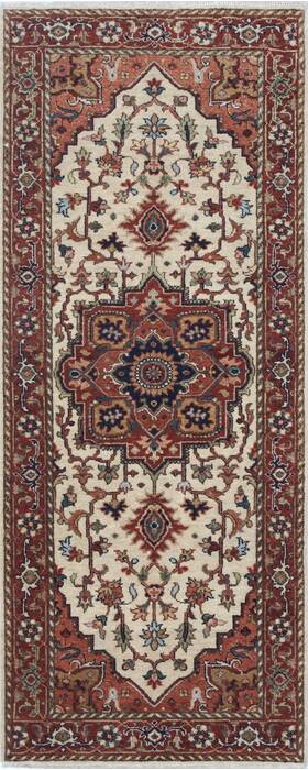 Serapi White Runner Hand Knotted 26 X 61  Area Rug 250-24912 Image 0