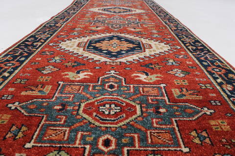 Karajeh Brown Runner Hand Knotted 21 X 511  Area Rug 250-24926 Image 1