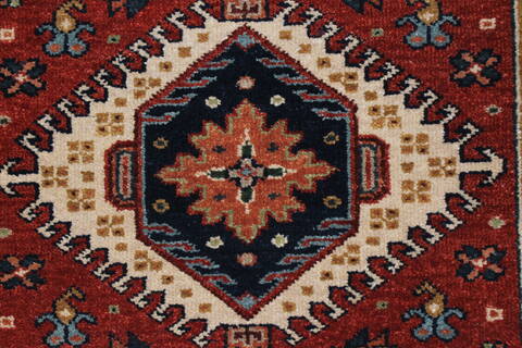 Karajeh Brown Runner Hand Knotted 21 X 511  Area Rug 250-24926 Image 3
