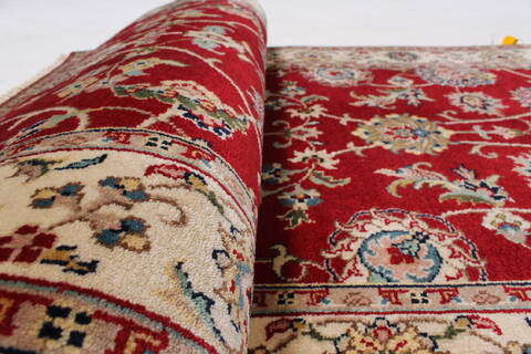 Isfahan Red Runner Hand Knotted 27 X 62  Area Rug 250-24985 Image 1