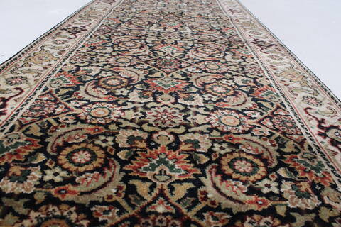 Herati Beige Runner Hand Knotted 20 X 511  Area Rug 250-24988 Image 2