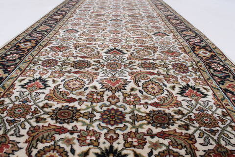 Herati Beige Runner Hand Knotted 27 X 80  Area Rug 250-25113 Image 1