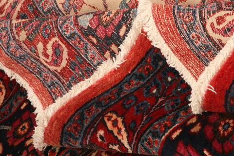 Mashad Beige Hand Knotted 103 X 139  Area Rug 100-25145 Image 4