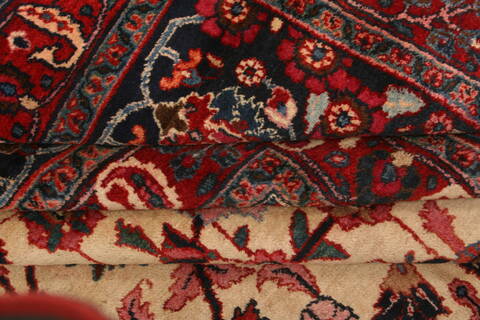 Mashad Beige Hand Knotted 103 X 139  Area Rug 100-25145 Image 5