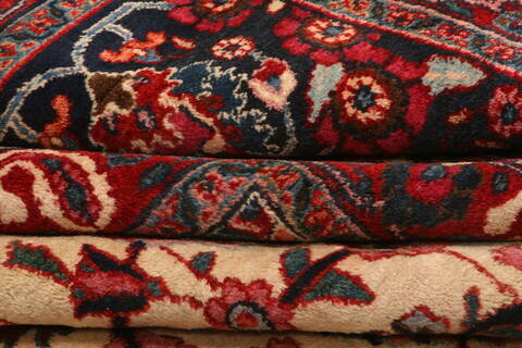Mashad Beige Hand Knotted 103 X 139  Area Rug 100-25145 Image 6