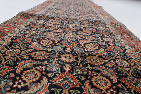Herati Brown Runner Hand Knotted 27 X 118  Area Rug 250-25146 Image 1