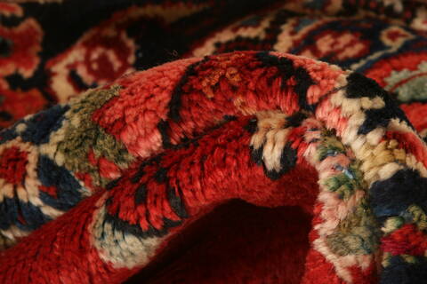 Mahal Red Hand Knotted 111 X 141  Area Rug 100-25151 Image 1