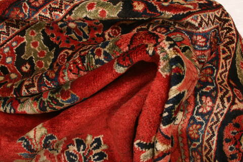 Mahal Red Hand Knotted 111 X 141  Area Rug 100-25151 Image 2