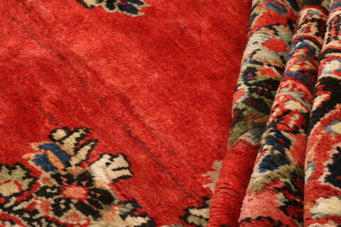 Mahal Red Hand Knotted 111 X 141  Area Rug 100-25151 Image 3