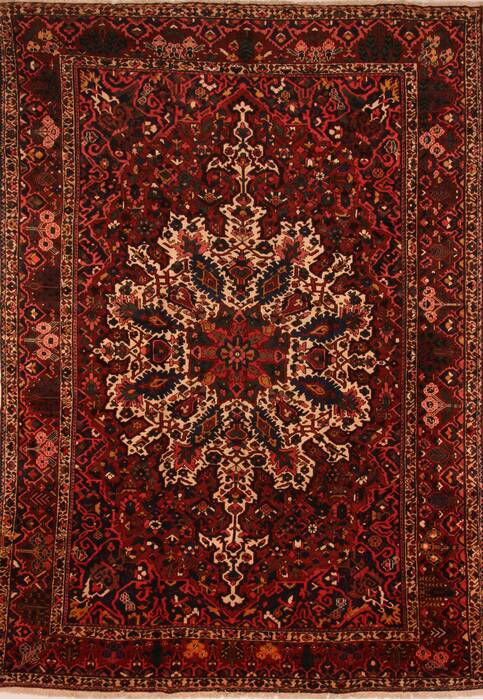 Bakhtiar Red Hand Knotted 106 X 150  Area Rug 100-25203 Image 0