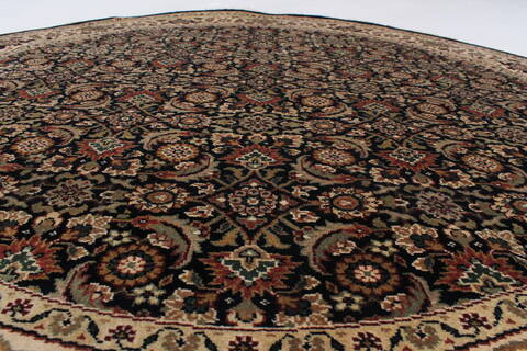 Herati Beige Round Hand Knotted 51 X 51  Area Rug 250-25206 Image 1