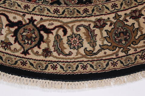 Herati Beige Round Hand Knotted 51 X 51  Area Rug 250-25206 Image 2