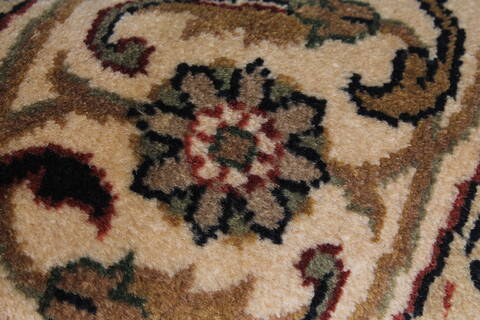 Herati Beige Round Hand Knotted 51 X 51  Area Rug 250-25206 Image 8
