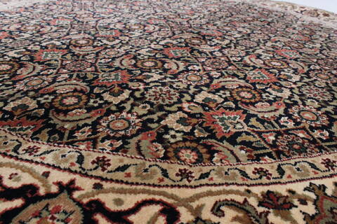Herati Beige Round Hand Knotted 51 X 51  Area Rug 250-25209 Image 2