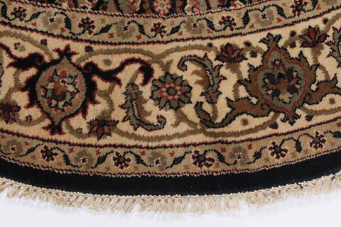 Herati Beige Round Hand Knotted 51 X 51  Area Rug 250-25209 Image 3