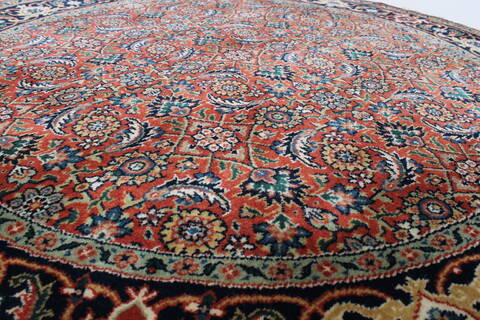 Herati Beige Round Hand Knotted 40 X 40  Area Rug 250-25212 Image 2