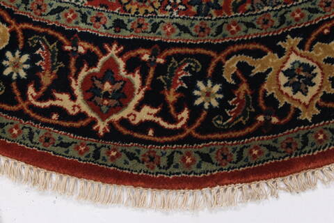 Herati Beige Round Hand Knotted 40 X 40  Area Rug 250-25212 Image 3