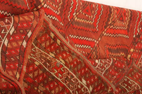 Turkman Red Hand Knotted 74 X 1311  Area Rug 100-25222 Image 2