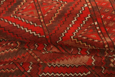 Turkman Red Hand Knotted 74 X 1311  Area Rug 100-25222 Image 3