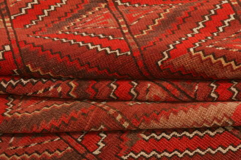 Turkman Red Hand Knotted 74 X 1311  Area Rug 100-25222 Image 4