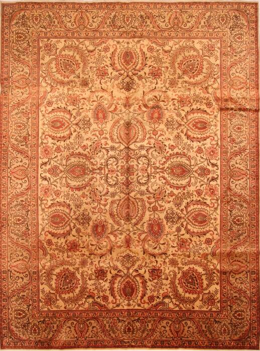 Tabriz Brown Hand Knotted 95 X 127  Area Rug 100-25226 Image 0