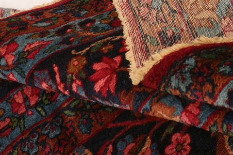 Kerman Red Hand Knotted 97 X 131  Area Rug 100-25228 Image 4