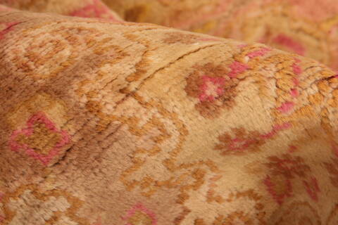 Tabriz Yellow Hand Knotted 116 X 161  Area Rug 100-25284 Image 3