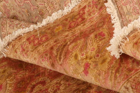 Tabriz Yellow Hand Knotted 116 X 161  Area Rug 100-25284 Image 8