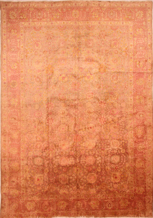 Tabriz Yellow Hand Knotted 116 X 161  Area Rug 100-25284 Image 0