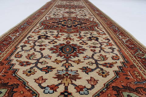 Serapi White Runner Hand Knotted 26 X 1310  Area Rug 250-25292 Image 1