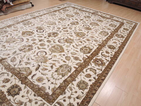 Kashan White Hand Knotted 100 X 145  Area Rug 100-25296 Image 10