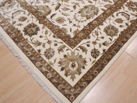 Kashan White Hand Knotted 100 X 145  Area Rug 100-25296 Image 11