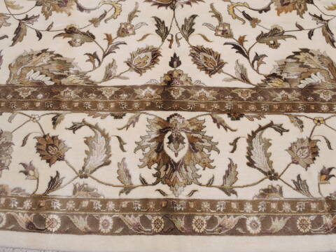 Kashan White Hand Knotted 100 X 145  Area Rug 100-25296 Image 12