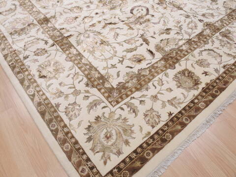Kashan White Hand Knotted 100 X 145  Area Rug 100-25296 Image 20