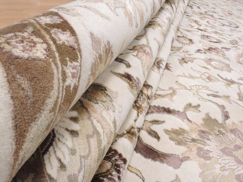 Kashan White Hand Knotted 100 X 145  Area Rug 100-25296 Image 22