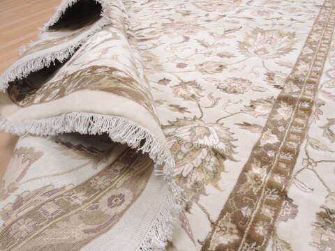 Kashan White Hand Knotted 100 X 145  Area Rug 100-25296 Image 23