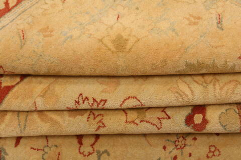 Agra Beige Hand Knotted 103 X 143  Area Rug 100-25304 Image 5