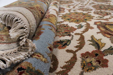 Agra Beige Hand Knotted 90 X 120  Area Rug 250-25320 Image 14