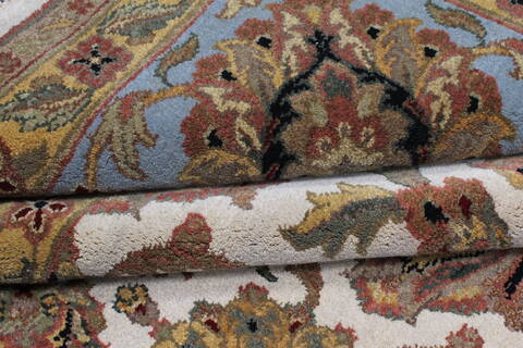 Agra Beige Hand Knotted 90 X 120  Area Rug 250-25320 Image 1
